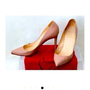 Nude Louboutin Pigalle 100 Patent Leather Pumps